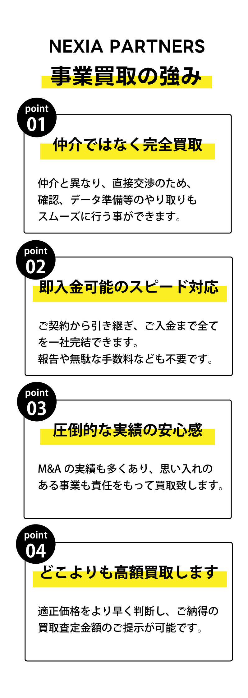 NEXIA PARTNERS事業買取の強み